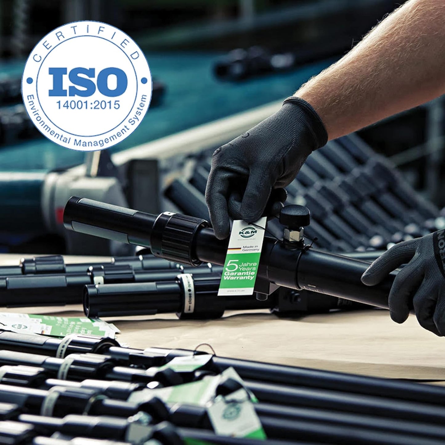 K&M König & Meyer 21020.500.55 Tripod Microphone Stand with Fixed Length Boom Arm | Professional Grade for All Musicians | Heavy Duty Folding Leg Base | German Made Black