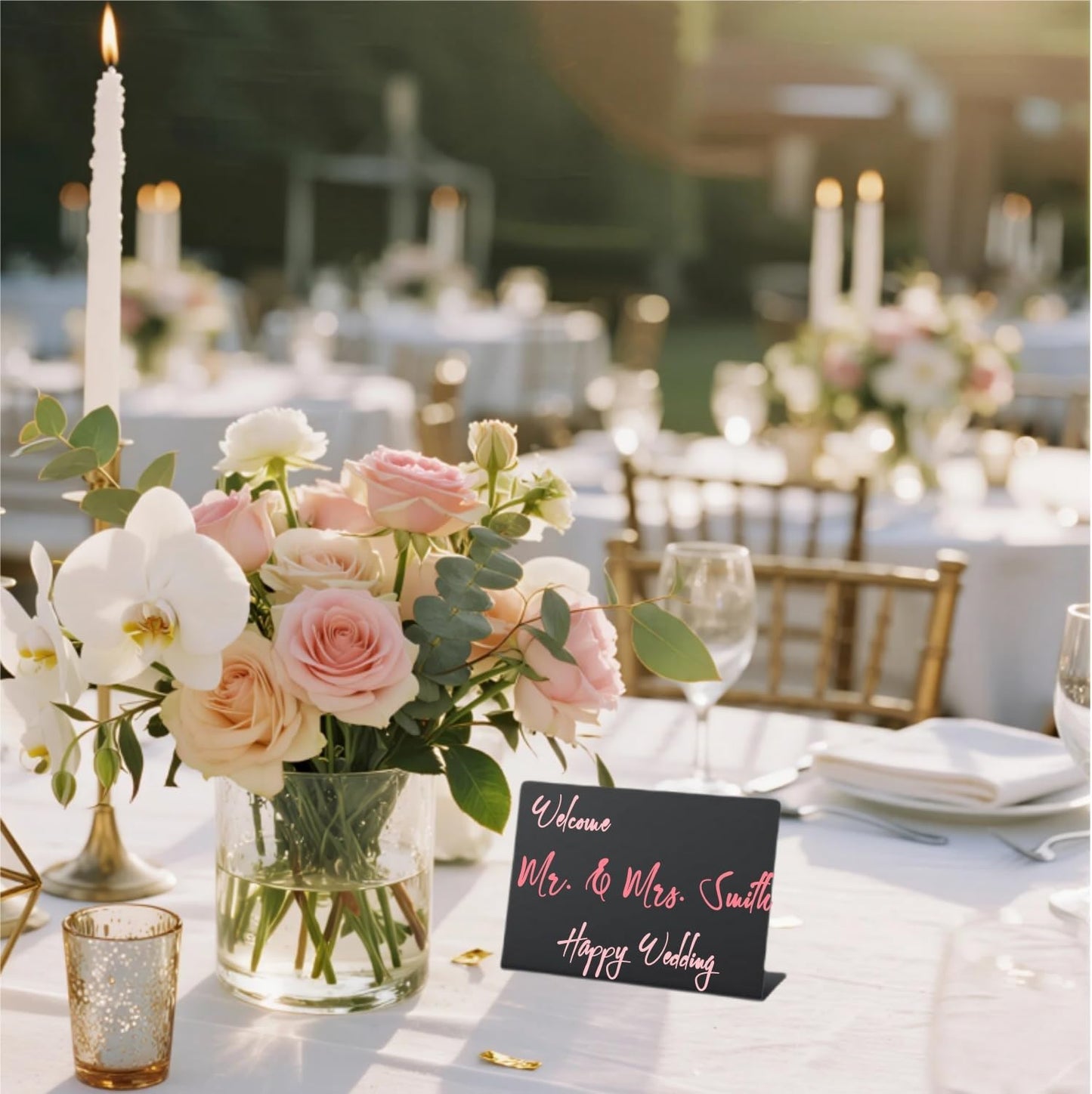 20 Pack Food Labels for Party Buffet - 4"x3" Reusable Chalkboard Buffet Signs for Food Display, Mini Tabletop Chalk Board for Catering Wedding Birthday, with 5 Markers and 85 Labels