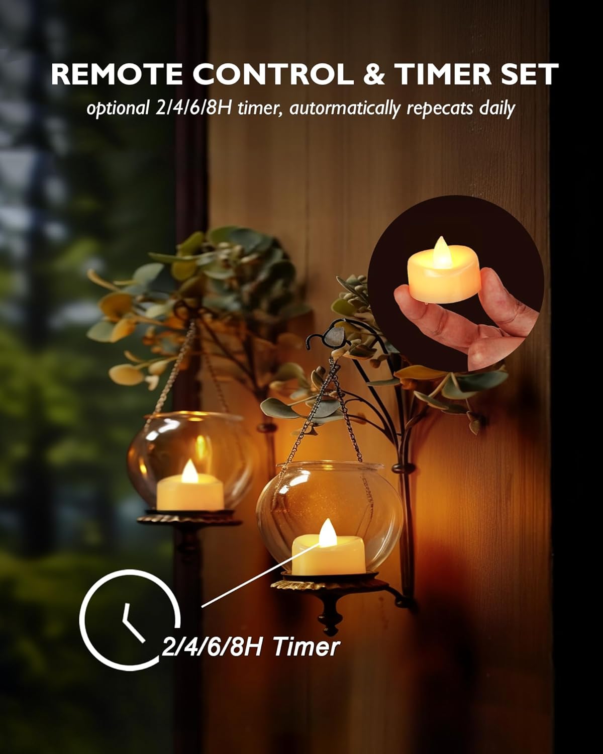 Remote Candles, 12 Pack Flameless Tea Lights Candle Battery Operated, 400+Hours LED Tea Lights with Remote, Timer Battery Votive Candle for Holidays Wedding Home