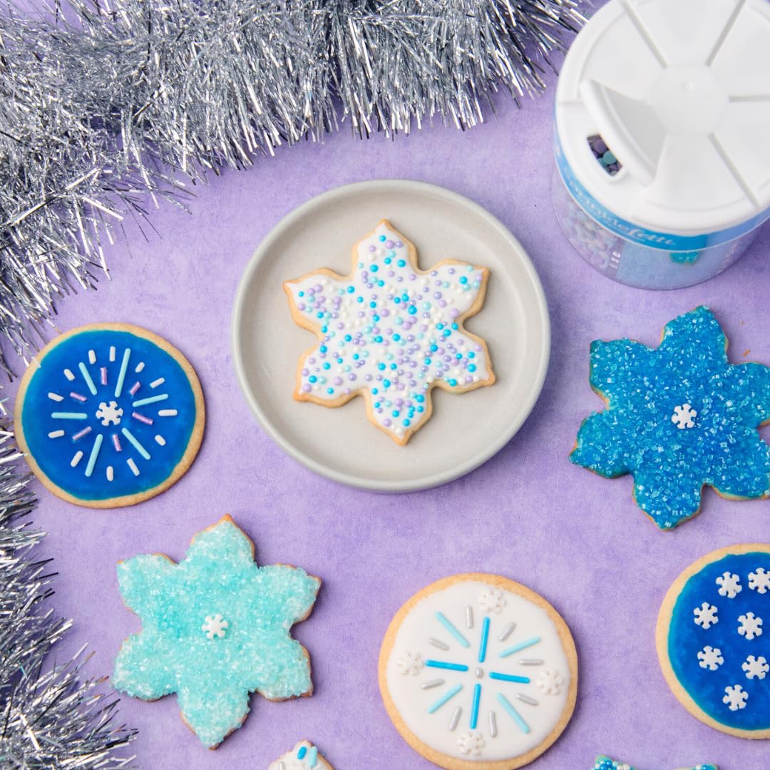 Sweets Indeed Winter Sprinkles – 6.75 oz | Frozen Snowflake Sprinkles with Jimmies, Sugar Crystals, Nonpareils, Confetti & Snowflake Shapes | Christmas Holiday & Winter Baking Decorations