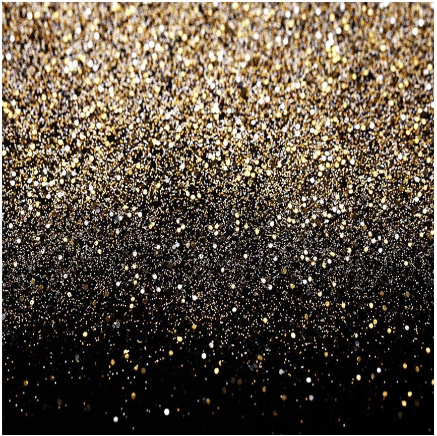 SJOLOON Black and Gold Backdrop Gold Spots Backdrop Vinyl Photography Backdrop Vintage Background for Family Birthday Party Newborn Studio Props 11547(8x8FT)