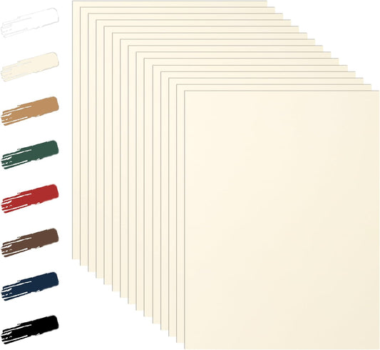 100 Sheets Cream Cardstock 8.5 x 11 Off White Paper, 92lb Premium Ivory Paper Card Stock for Wedding Invitations, School Crafting, Memus, DIY Card Making, Certificate, Business Cards
