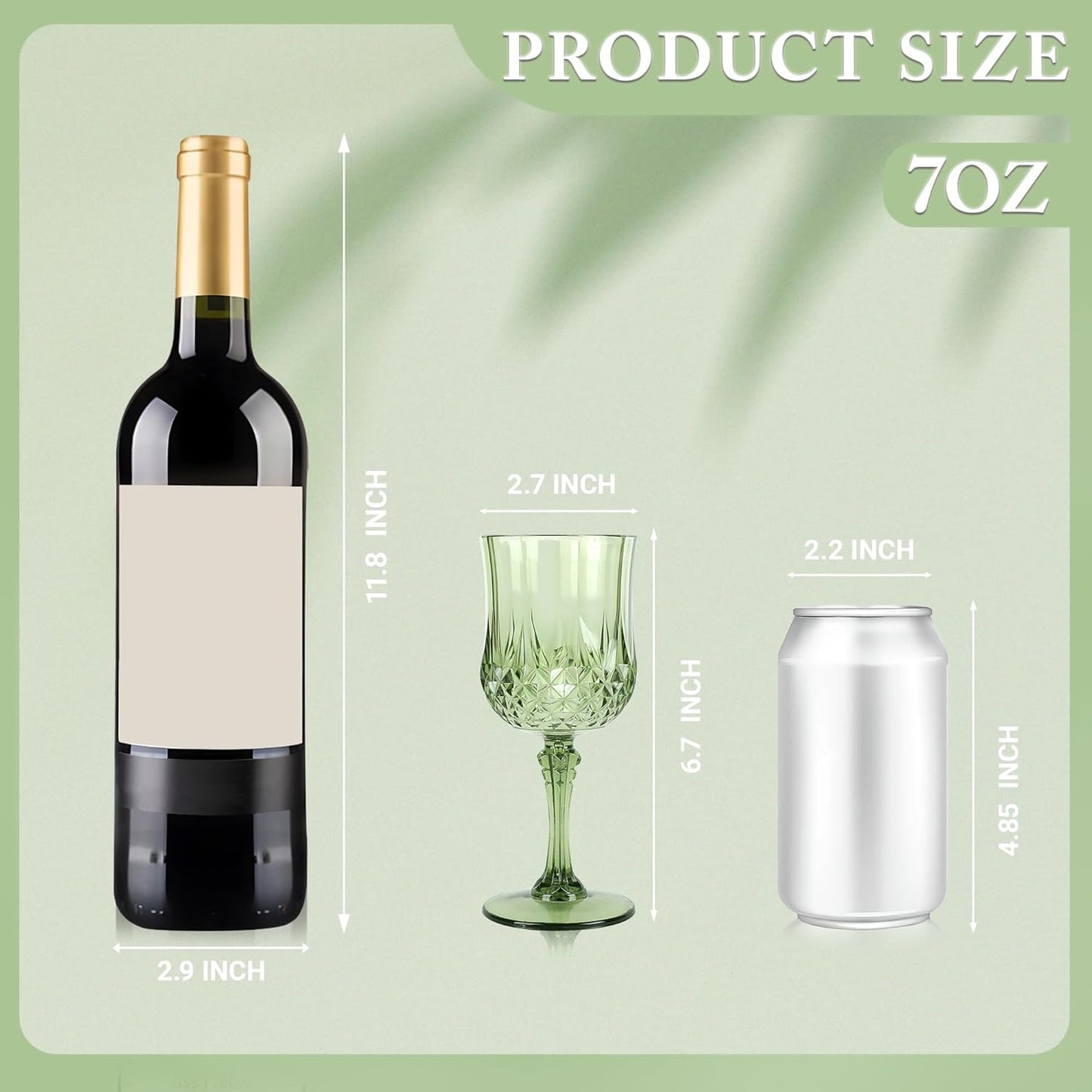 Plastic Wine Glasses，Plastic Goblets Vintage Style Cordial Drinking Glasses for Wedding Reception, Grand Event Party Supplies (12, New Green)