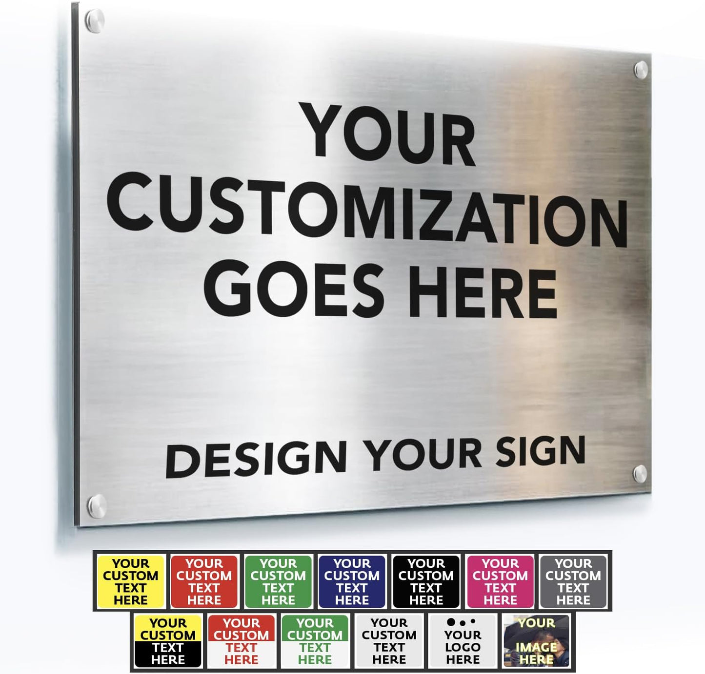 Custom Outdoor Metal Signs, Personalized Aluminum Signs, Customized Safety Signs, Metal Business Signs, Waterproof Outdoor Business Signs, White Aluminum (Silver Brushed, 30x24 In)