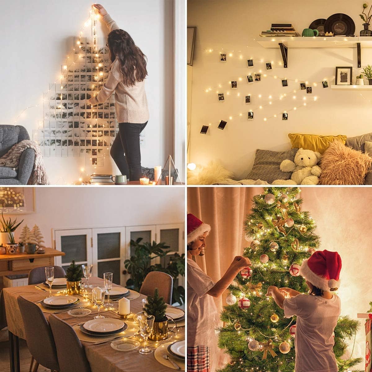 Lighting EVER Fairy Lights Plug in, 33ft 100 LED String Lights for Bedroom, Warm White Copper Wire Lights, Waterproof Indoor Outdoor Decorative Fairy Lights for Patio, Garden, Balcony, Vases, Craft