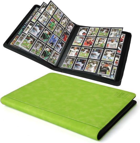 Premium Ringless Trading Card Binder - 1024 Capacity, 16 Side-Loading Pockets per Page, Archival Quality Protection & Anti-Slip Spine for TCG, MTG, Sports Cards (Grass)