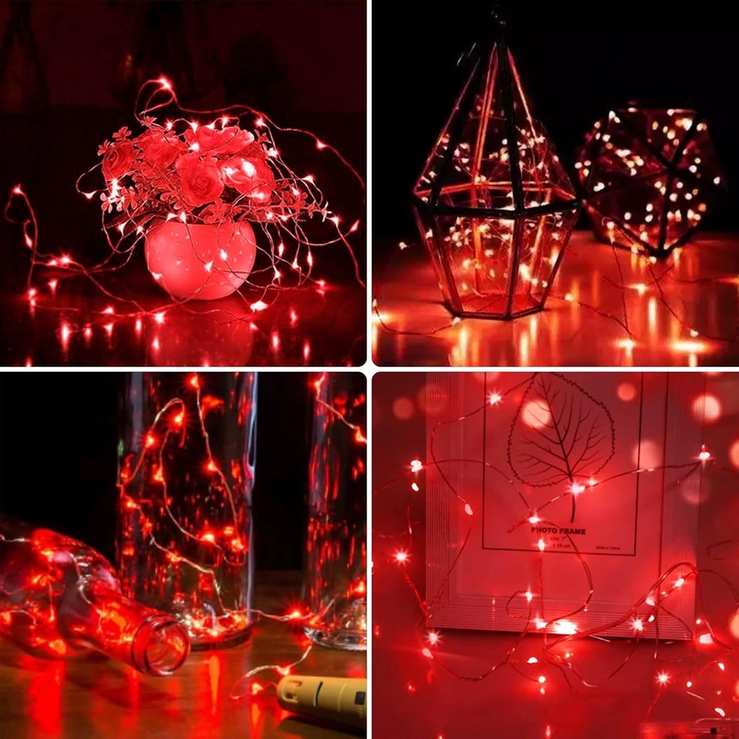 3 Pack Fairy Lights Battery Operated with Remote Control Timer, 26 FT 80 LED String Lights Outdoor Indoor Decorations, 8 Modes Twinkle Lights for Christmas Party Wedding Birthday Bedroom Décor (Red)