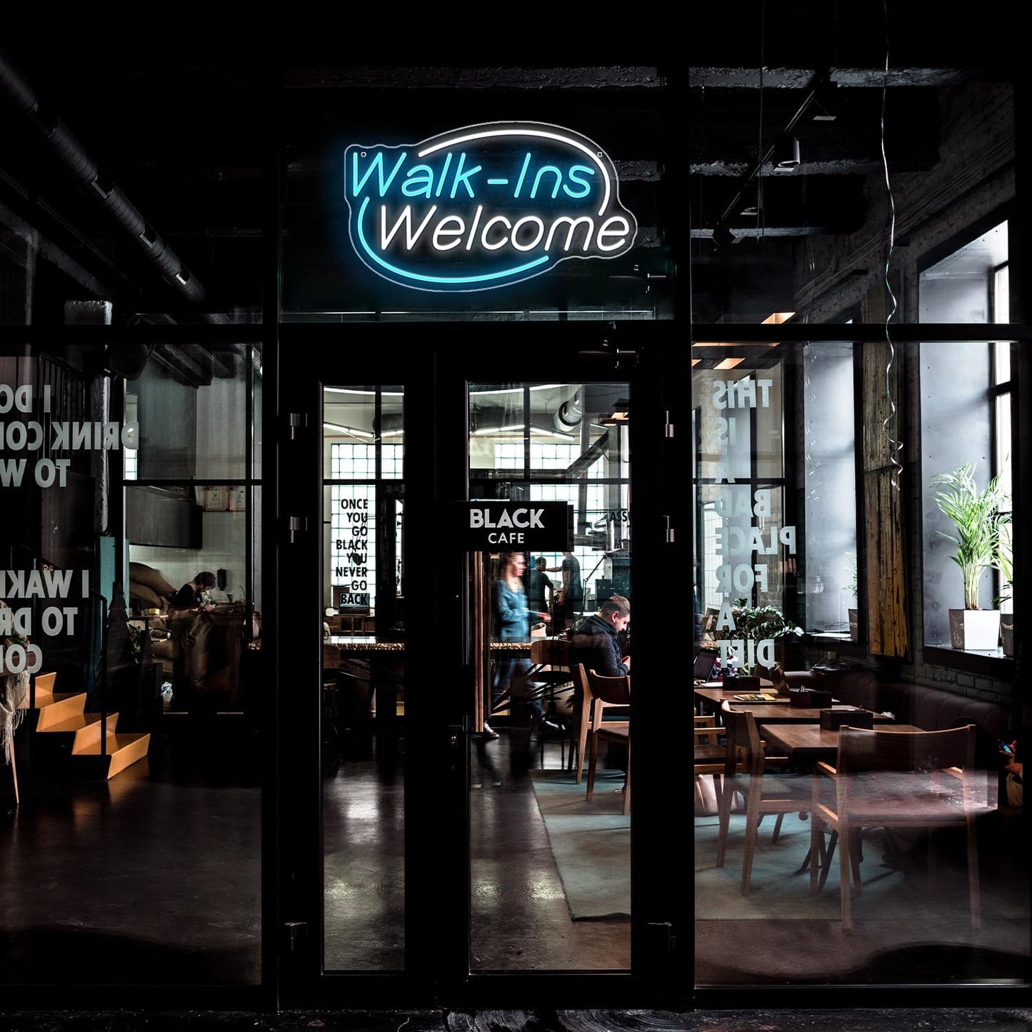 Walk-Ins Welcome Neon Sign, Neon Sign For Wall Decor, Ice blue + white Led Signs Usb Powered, Living Game Room Decor, For Bedroom Restaurant Bar Hotel Shop Party Birthday(16.5x9.4in)