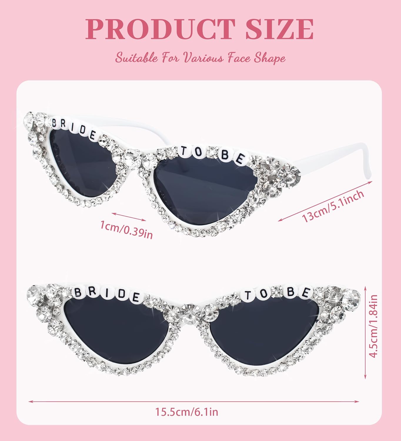 Bride Sunglasses for Bachelorette White Heart Glasses for Bride to Be Gift, Bachelorette Accessories Party Favors