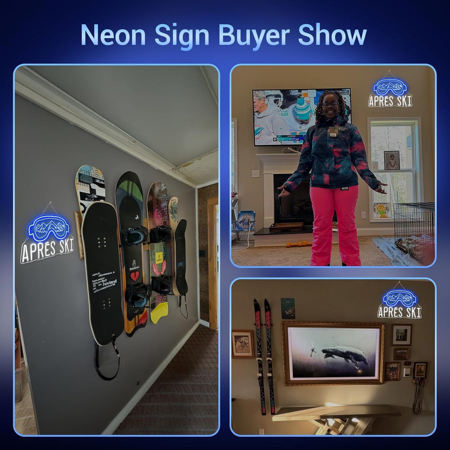 Ski Goggles Neon Sign Skiing Neon Signs for Wall Decor Winter Led Neon Light Sign for Bedroom Skiing Enthusiast Party Snow Equipment Store Shop