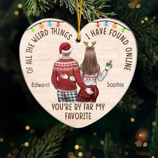 Pawfect House All of The Weird Things I Have Found Online, Anniversary Birthday Gifts for Couples, Personalized Wooden Christmas Ornaments Gifts for Couple, Christmas Tree Gift for Husband from Wife