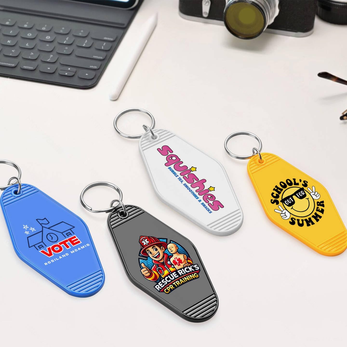 Custom Vintage Hotel Motel Keychains 700 Pack, Personalized Logo, Text Bulk - Perfect for Tradeshows, Campaign Gifts - Customizable Key Tags