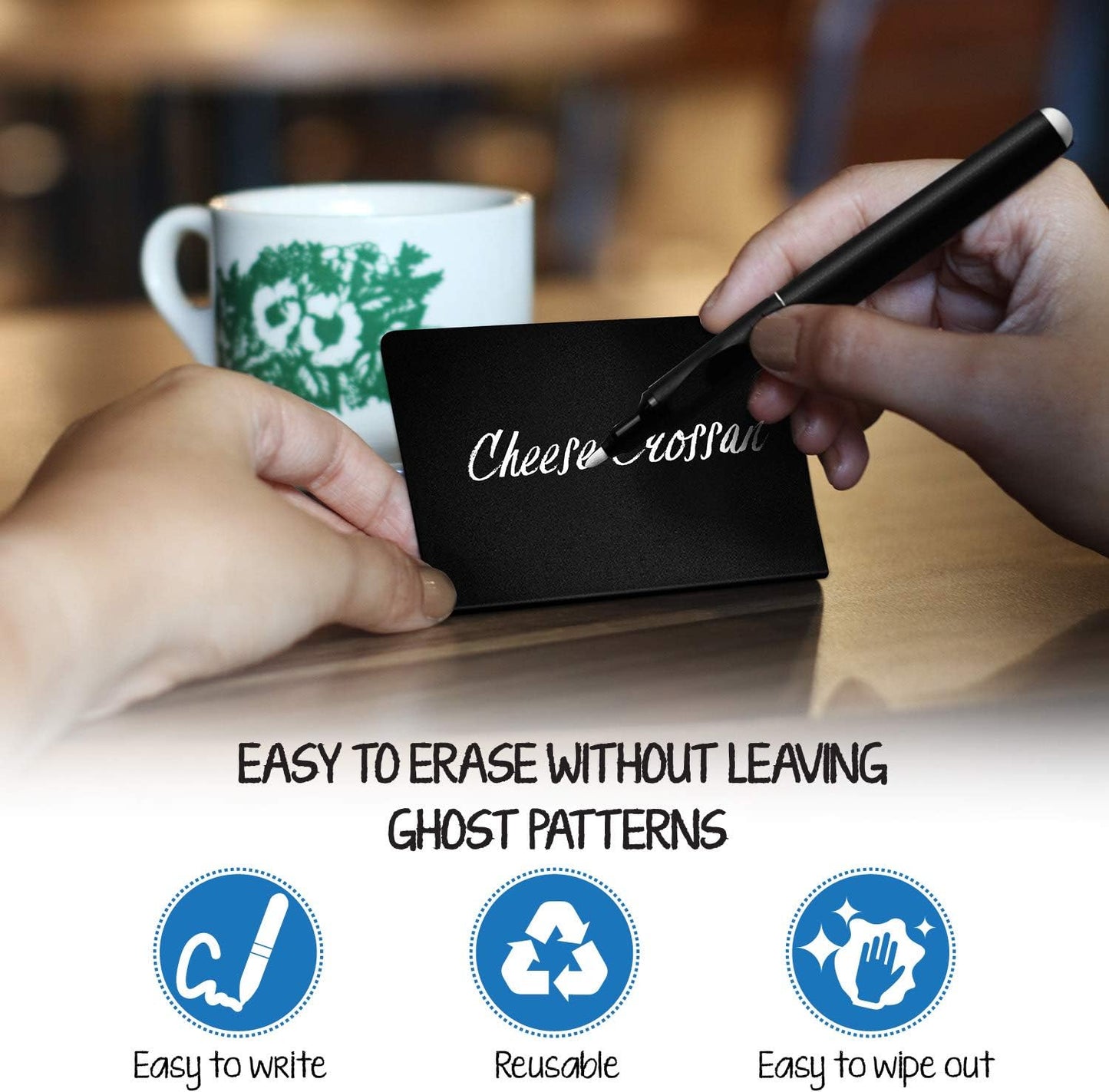 20 Pack Mini Chalkboard Signs for Food – Small 3x4 Tabletop Labels for Buffet - Wedding - Party or Catering – Reusable Plastic Black Display Stands for Chalk Board Food Tags