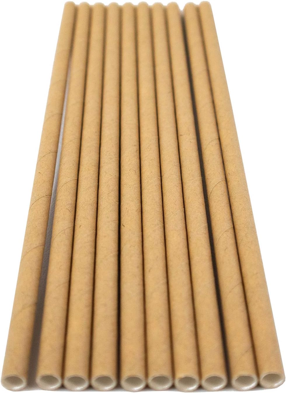 Pack of 300 Natural Kraft Biodegradable 4-Ply Paper Drinking Straws (Compostable, Non-toxic, BPA-free)