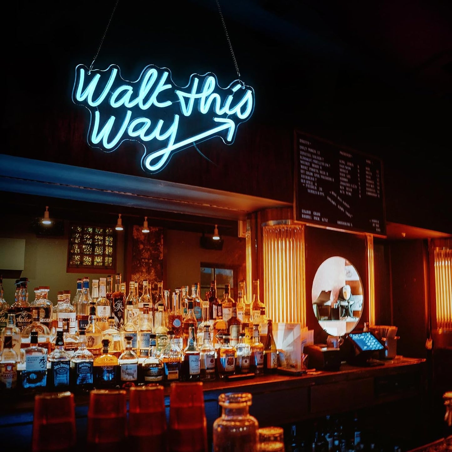 Walk This Way Neon Sign, Arrow Direction Neon Light, Neon Sign For Wall Decor, Art Led Light for Resturant Signage Home Welcome Sign Bedroom Bar Hotel Shop Party (16.7 x 9.4 in)