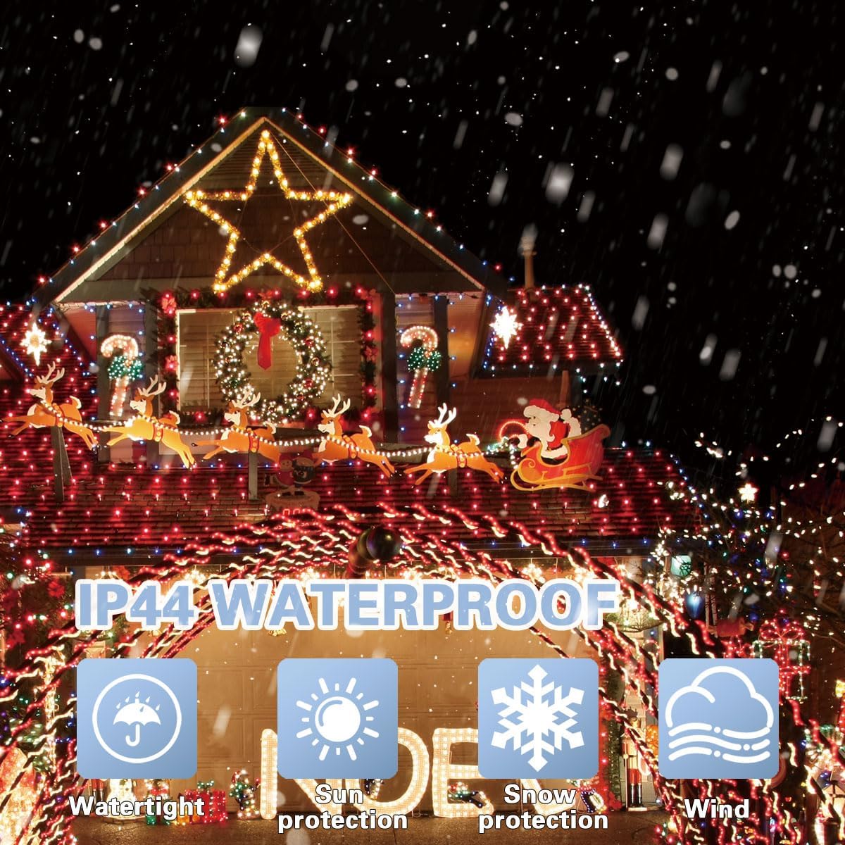 LAMPHOME 33ft Christmas Decorative Mini Lights, 100 LED Transparent Wire Fairy Starry String Lights Plug in, 11 Lighting Modes, for Indoor Outdoor Xmas Tree Wedding Party Decoration (red)