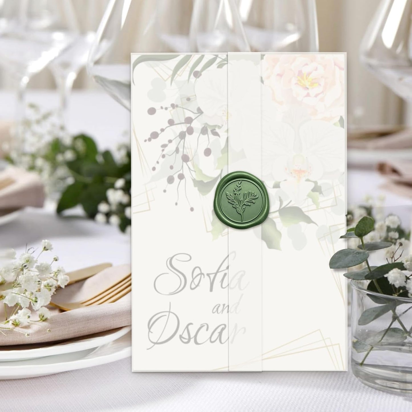 30 Pack Pre-Folded Vellum Jackets for 4.25x5.5 Invitations, Translucent Vellum Paper 4.25x5.5 Jackets, 100GSM Wedding Invitations Wraps, Envelope Liners for Birthdays, Baby Showers