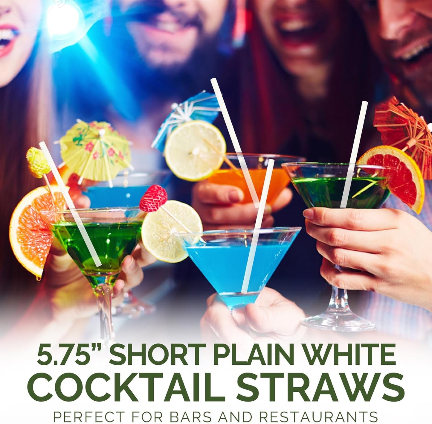 [500 Bulk] 5.75 inch White Small Paper Straws for Kids, Milk Cartons, Cocktail, Coffee, Short Drinks - Eco Friendly Disposable Drinking Straws