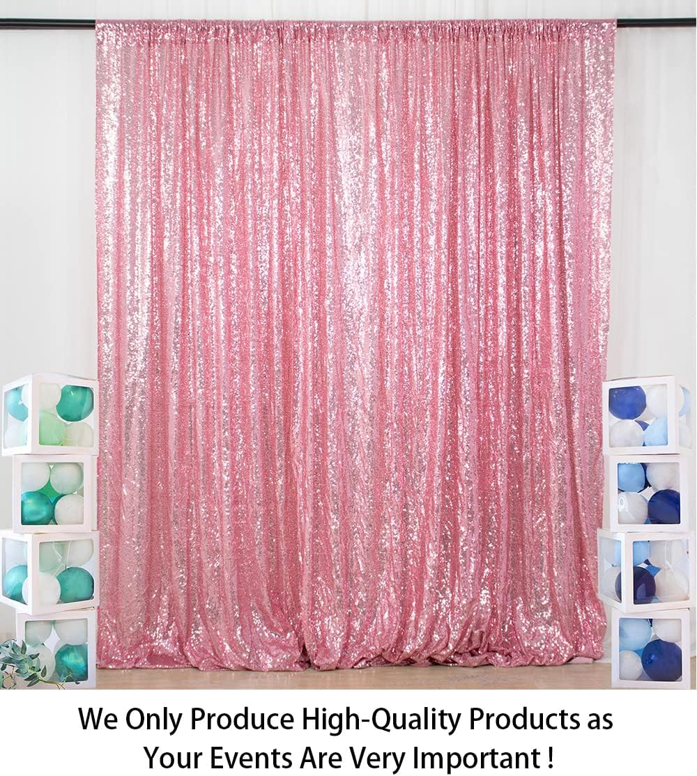 ShiDianYi 4FTx6FT-Fuchsia Pink-Backdrop Curtain Photography,Shimmer Sequin Fabric Photography Backdrops Sequin Curtains for Wedding/Party