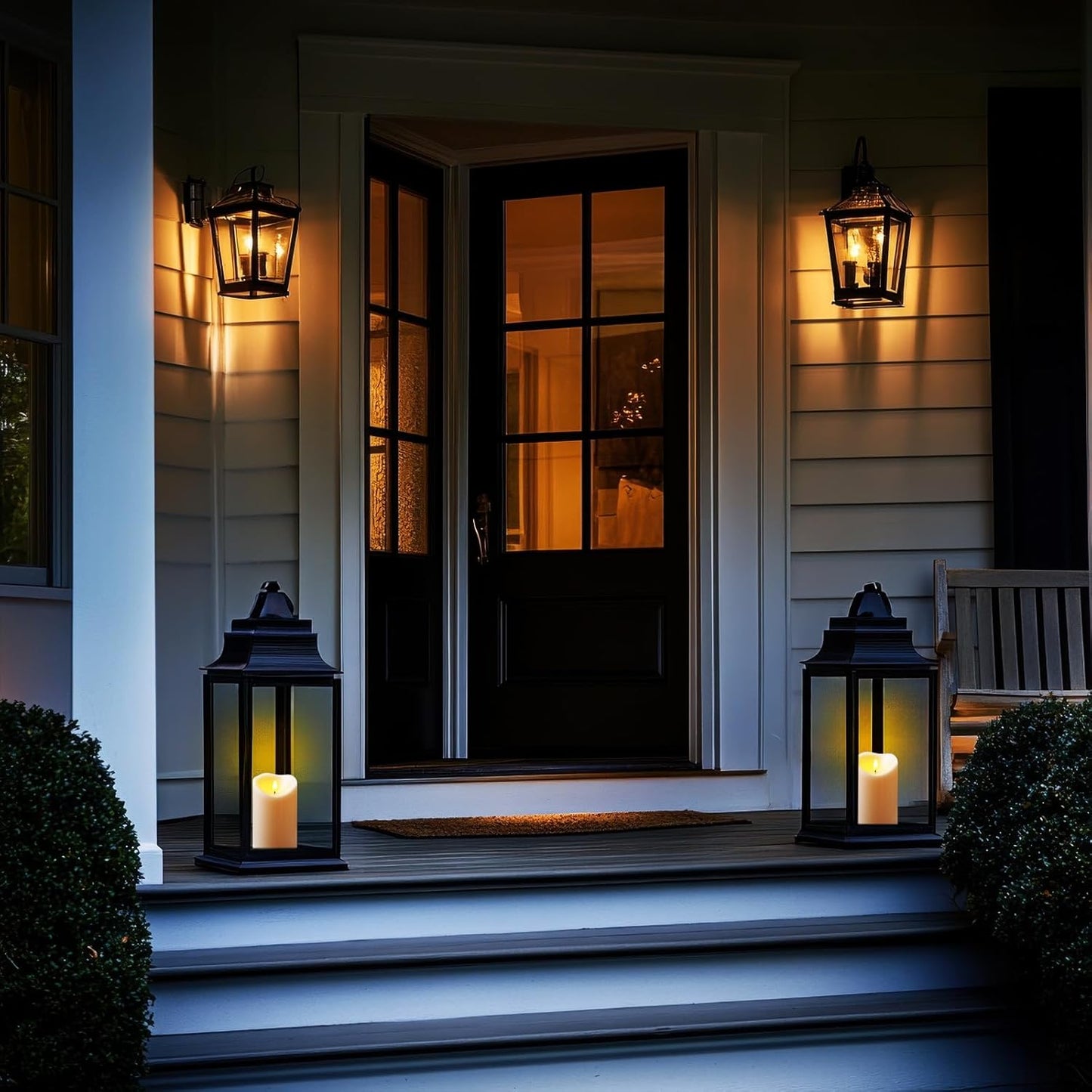 Amagic 4” x 6” Waterproof Outdoor Flameless Candles with Remote, Large LED Candles Battery Operated with Timer, Flickering Fake Pillar Candle for Patio Yard Porch Decor, Ivory White, Set of 2