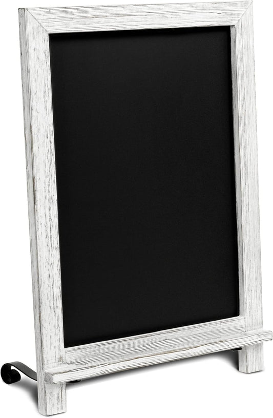 Rustic Whitewash Tabletop Chalkboard Sign/Hanging Magnetic Wall Chalkboard/Small Countertop Chalkboard Easel/Kitchen Countertop Memo Board / 12" x 17" in. Weddings, Birthdays, Baby Announcements