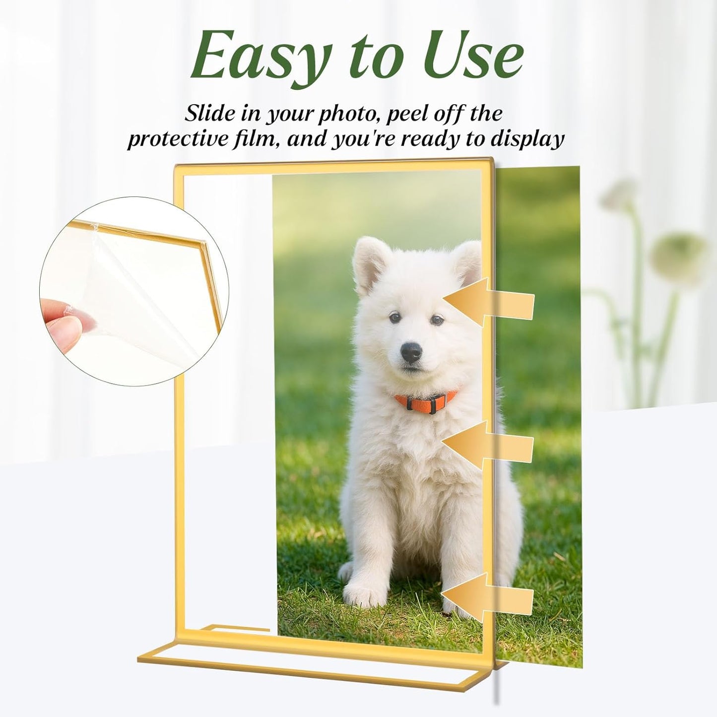 20 Pack Gold Acrylic Sign Holders 5x7 Inch, Double Sided Vertical Stand Clear Picture Frames, Table Menu Display Holders for Wedding Table Numbers, Restaurant Signs, Event and Office Photos