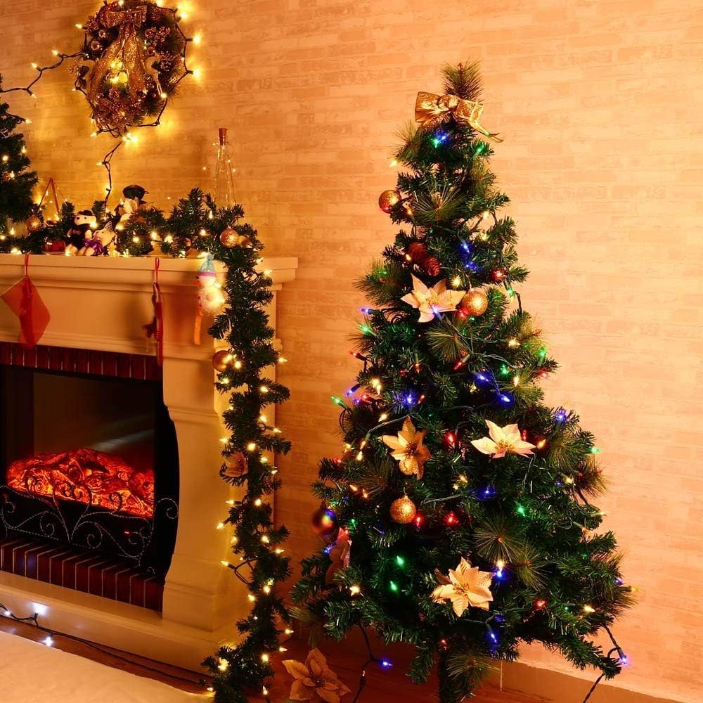 Christmas Lights, Battery Operated String Lights 18ft 50 LED 8 Modes LED Mini Lights with Timer for Christmas Tree Wreath Party Home Indoor Outdoor Decor, Waterproof, Multi Color