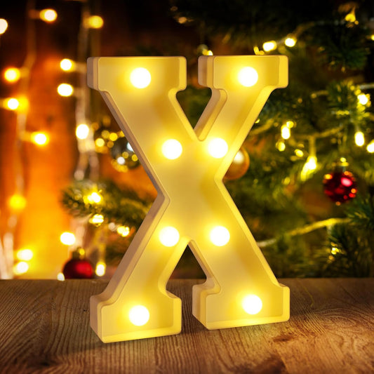Light Up Letters X,LED Sign Marquee Letters 26 Alphabet for Party Birthday Name,Wedding,Christmas Decorations,Personalized Name Sign Letter for Centerpieces Table and Wall Decor