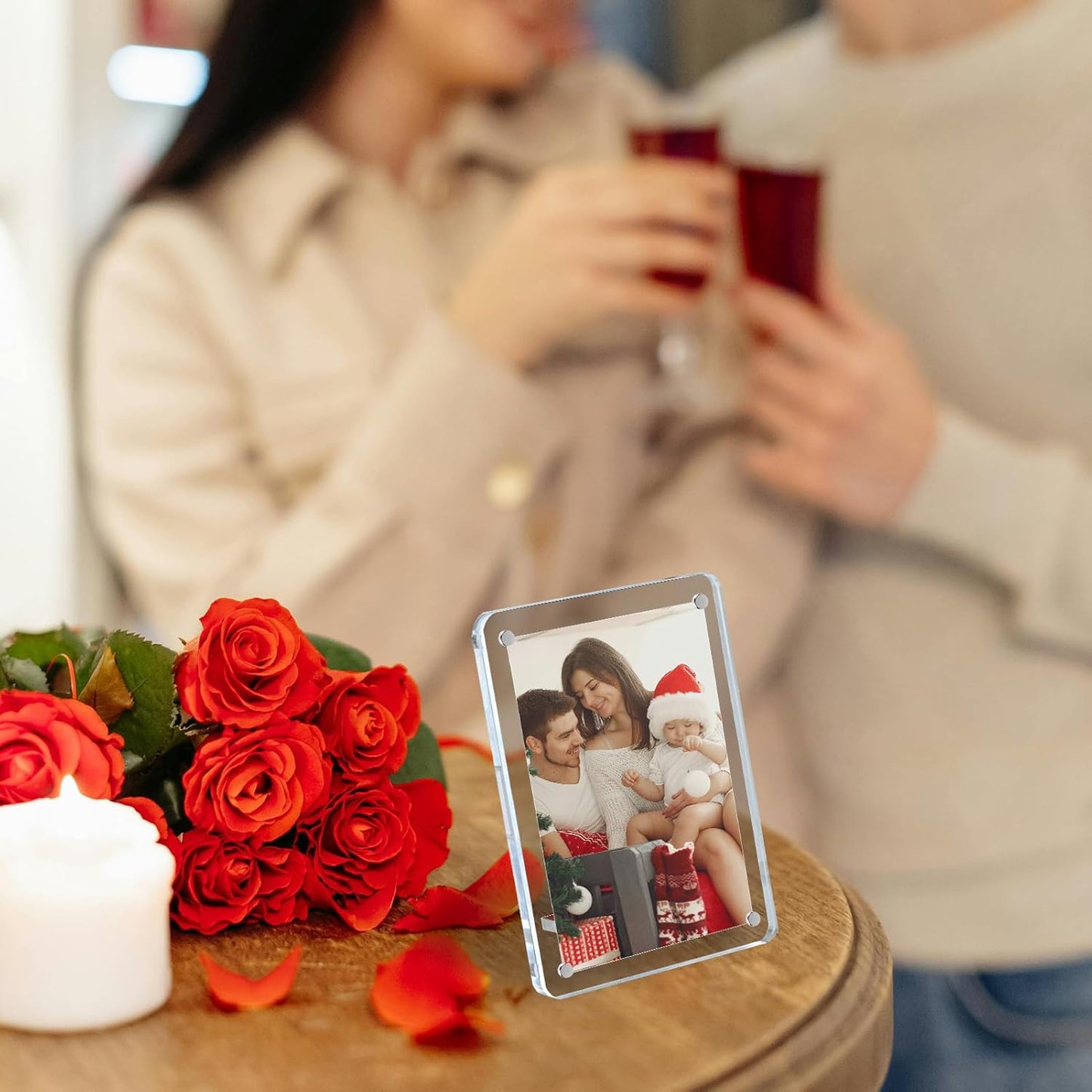 6 Pack Acrylic Magnetic Picture Frames 2x3, Refrigerator and Desktop Photo Frames Combine, Vertical and Horizontal Clear Display Compatible with Fujifilm Instax Mini for Fridge/Table/Locker