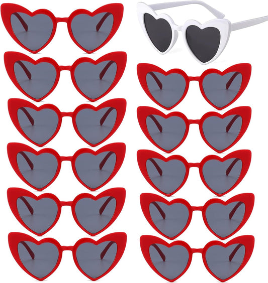 Bachelorette Party Favor Sunglasses 6 Pack,Retro Cat Eye Heart Sunglasses for Women,Bridesmaid Proposal Gifts