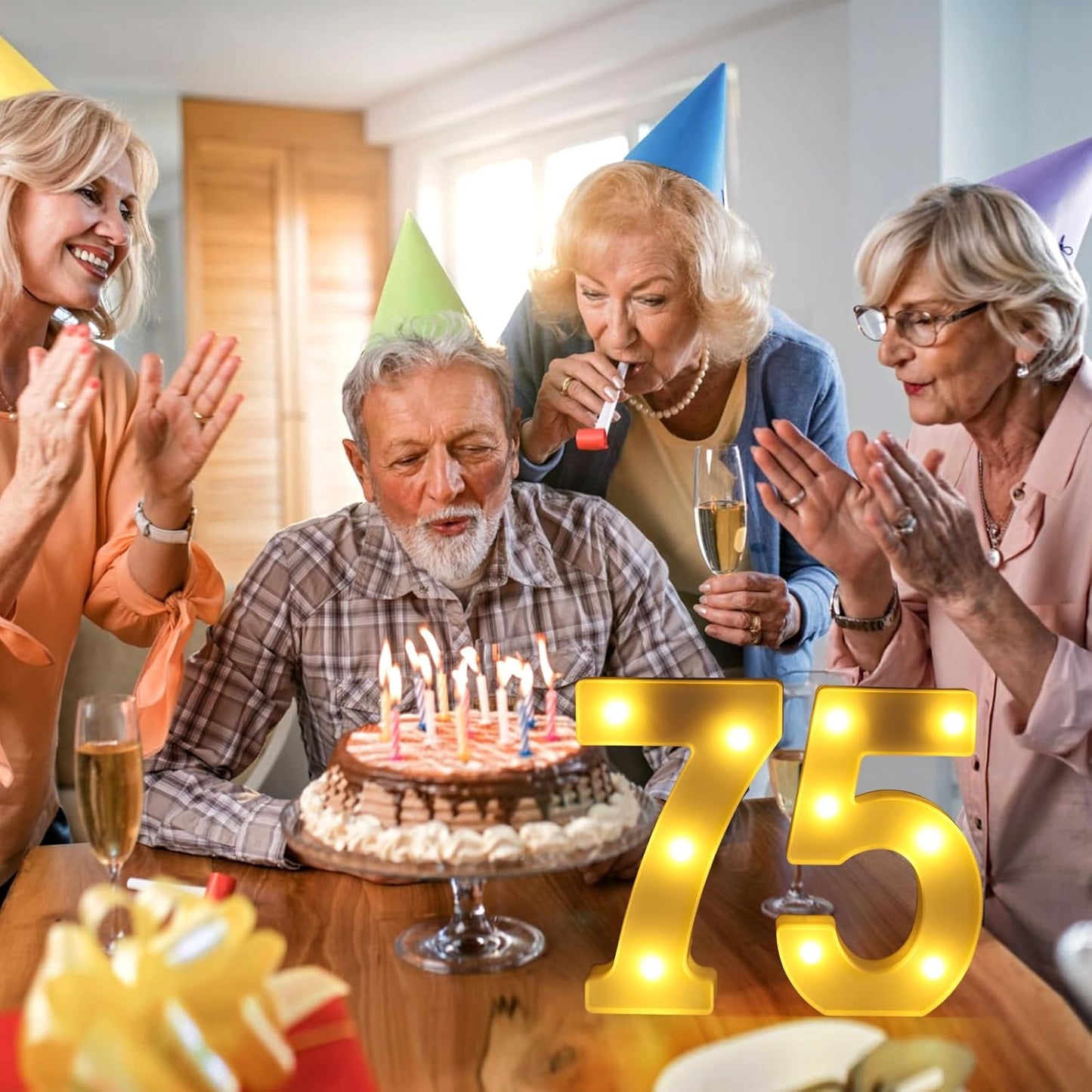 75th Birthday Decorations for Women Men,75 Birthday Decorations for Centerpieces Table,75 Light Up Numbers Sign Led for Party Backdrop Wall Decor for Wedding Anniversary Home