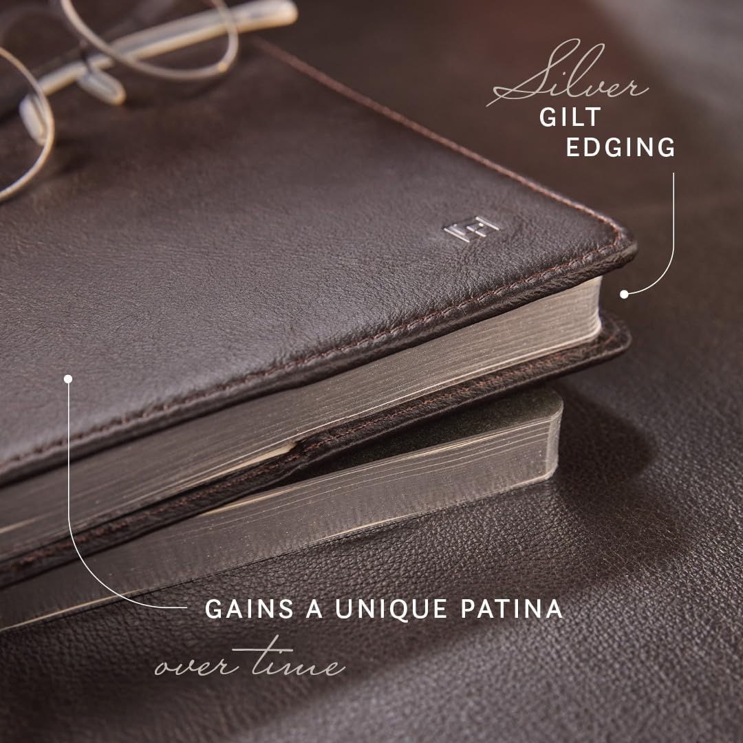 Luxury Leather Refillable Journal/Writing Notebook for Men & Women, Reusable Full-grain Leather Cover, 120gsm Thick Paper, Blank, Dotted, Lined Refills