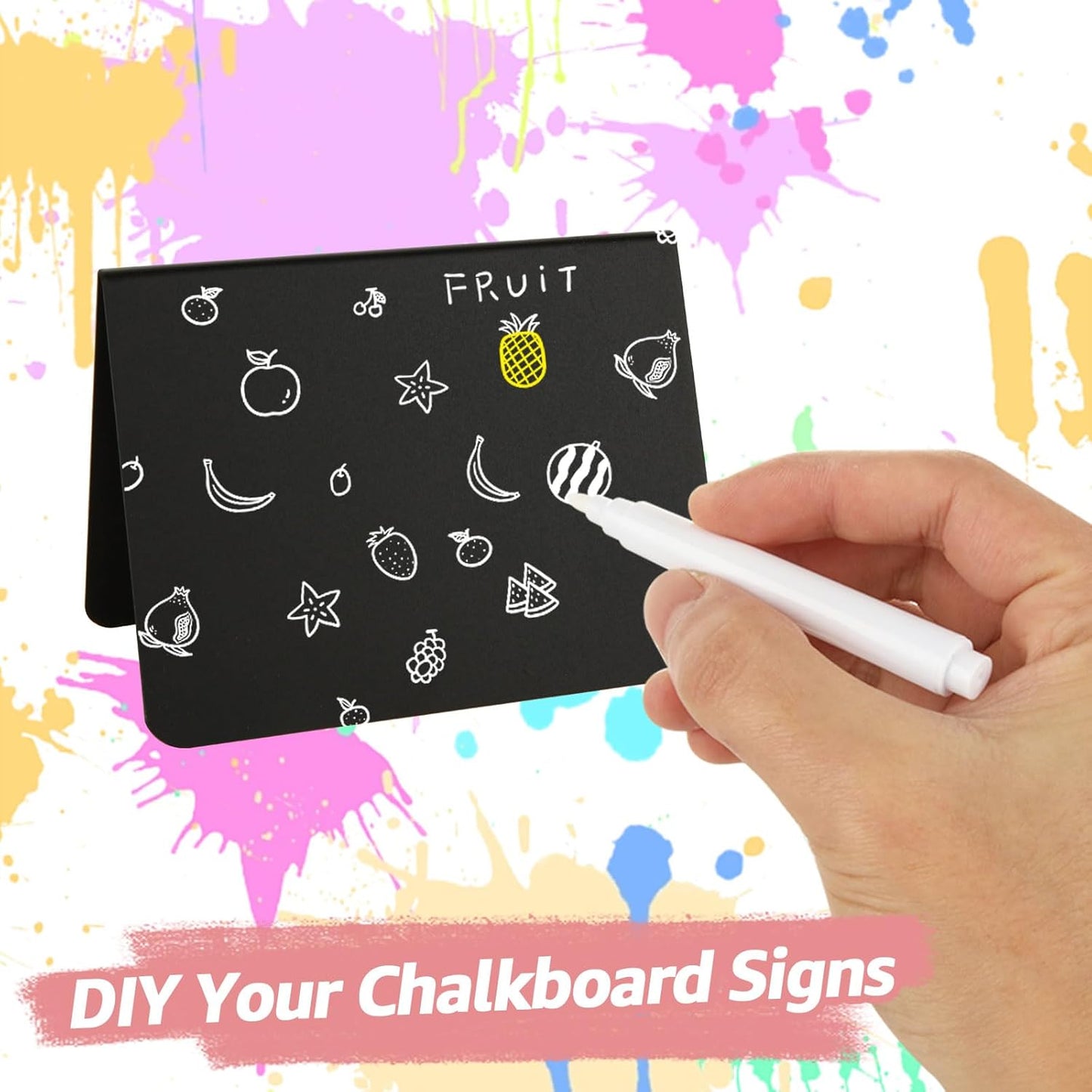 40 Pack Mini Chalkboard Signs for Food, 4x3 Inches Small Chalkboard Sign with 4 Cleaning Cloth, Small Reserved Tables Sign for Wedding Party Buffet Bakery Table Signs