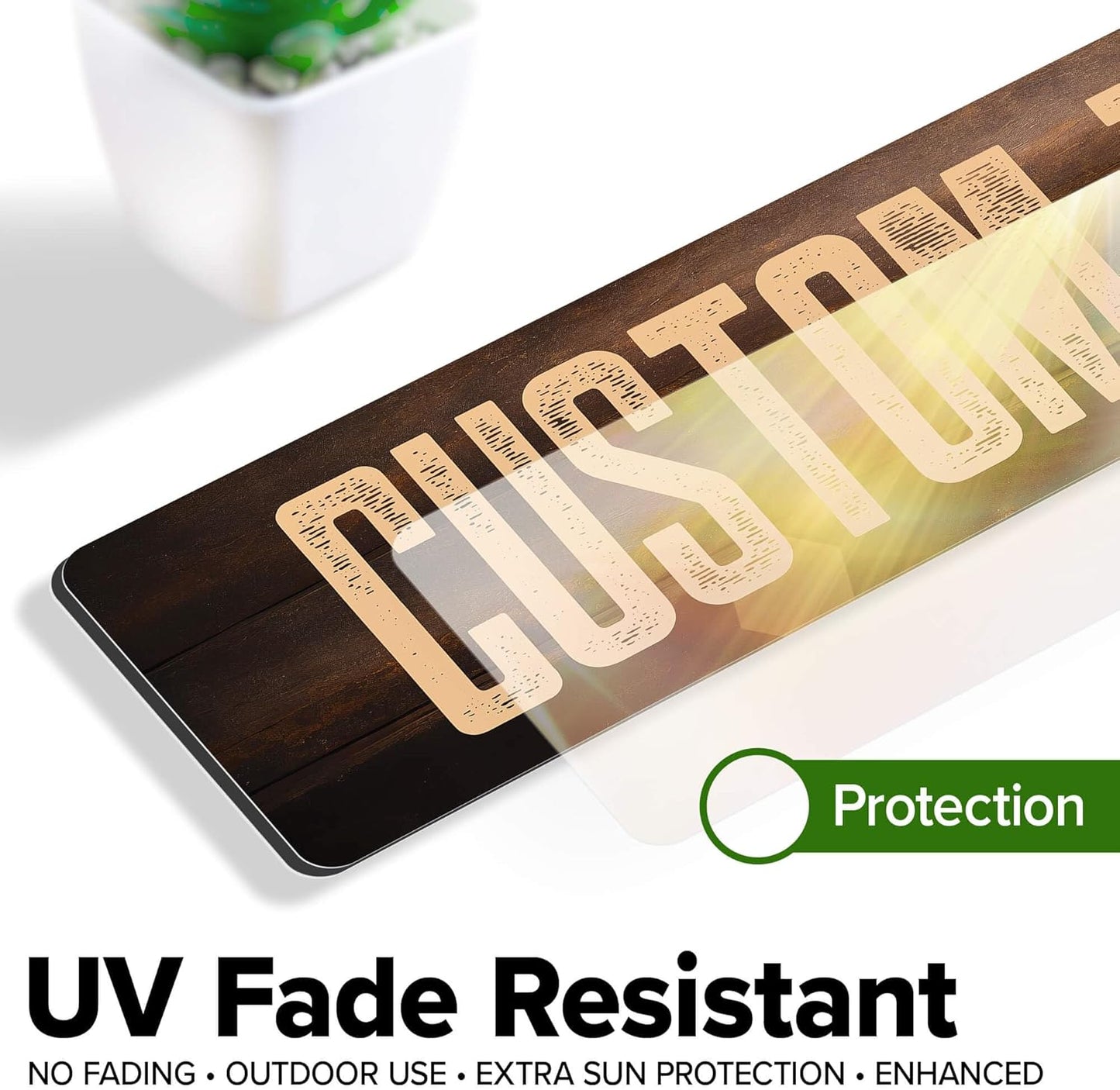 Custom Sign, Custom Street Sign, 11 Font Colors, 13 Font Styles, 4 Hole Options, 22 Sizes, 3x12 Inches, Rust Free DiBound, Fade Resistant, Made in USA by My Sign Center (Vintage Wood)