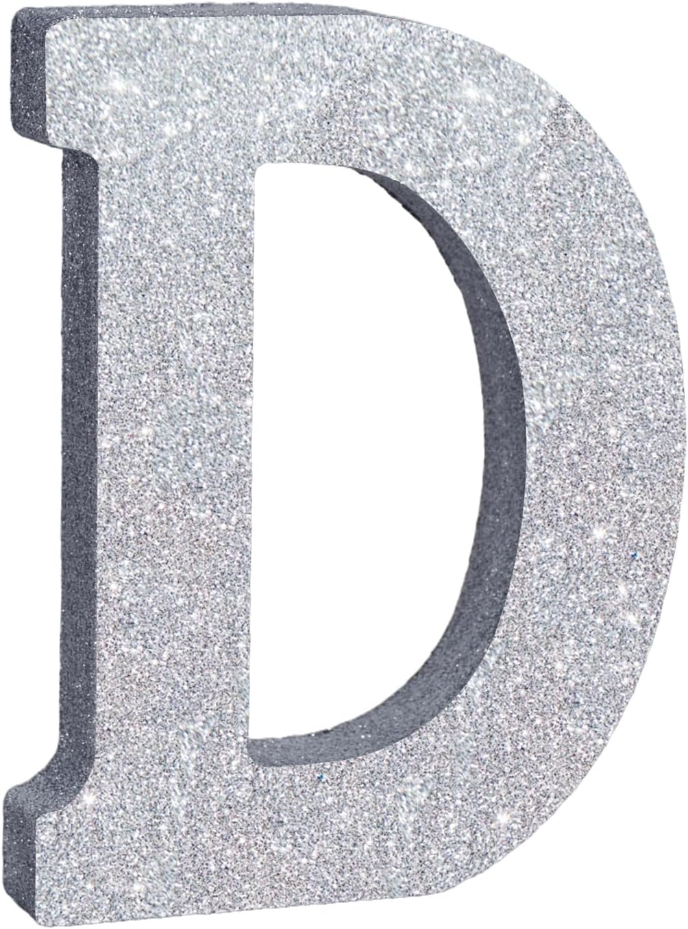 TONIFUL 8 Inch Silver Glitter Letter D Table Centerpiece A-Z Silver Birthday Party Decorations,Silver Alphabet D for Birthday,Chrismas,Graduation,Bridal Shower,Wedding,Anniversary Party Supplies