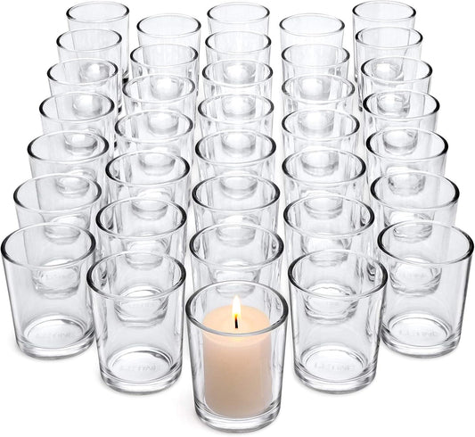 LETINE 72-Pack Votive Candle Holders Designed for Wedding Decor - Glass Candle Holder & Tea Lights Candle Holder - Candle Holders for Christmas, Wedding Centerpieces, Thanksgiving