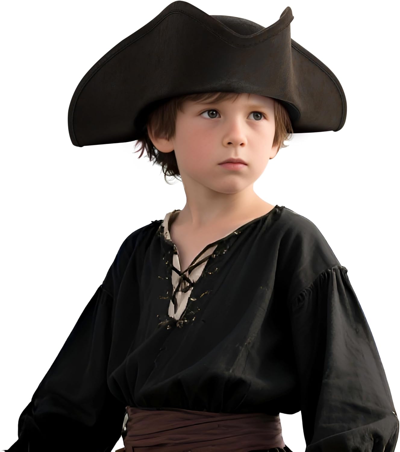 HOMELEX Pirate Hat for Kids Colonial Tricorn Halloween Adult Revolutionary war Costume Accessory