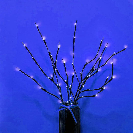 MENCH Branch Lights,3 Pcs Twig Light USB&Battery Powered 8 Flashing Modes by Remote Control.Branch Lights for Indoor, Light Up Decorations for Halloween Day and Christmas,Blue