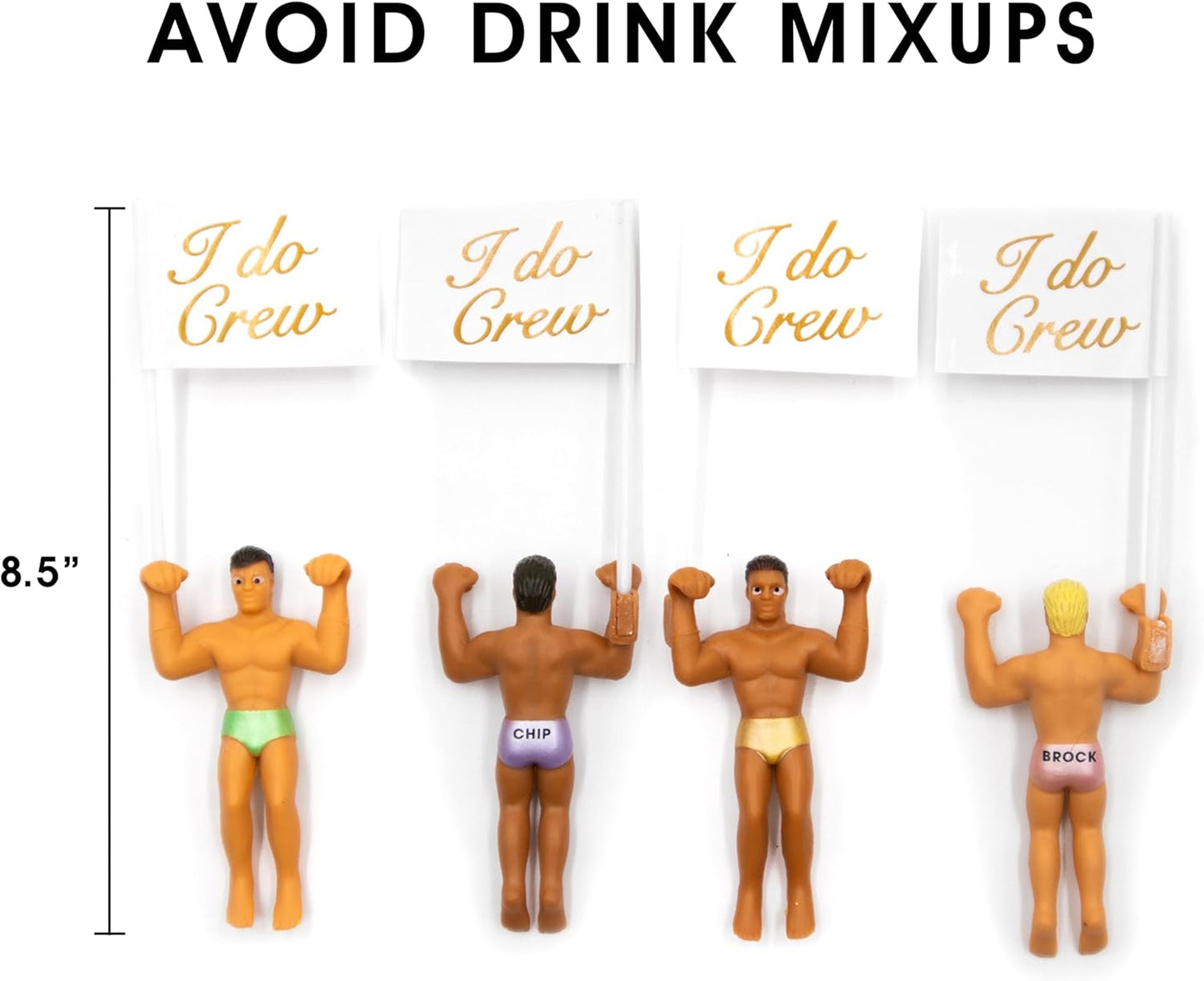 NPW Drinking Buddies Bride Squad, Bachelorette Drink Markers, Party Accessories, Girls Night, Hunky Wine Charmers