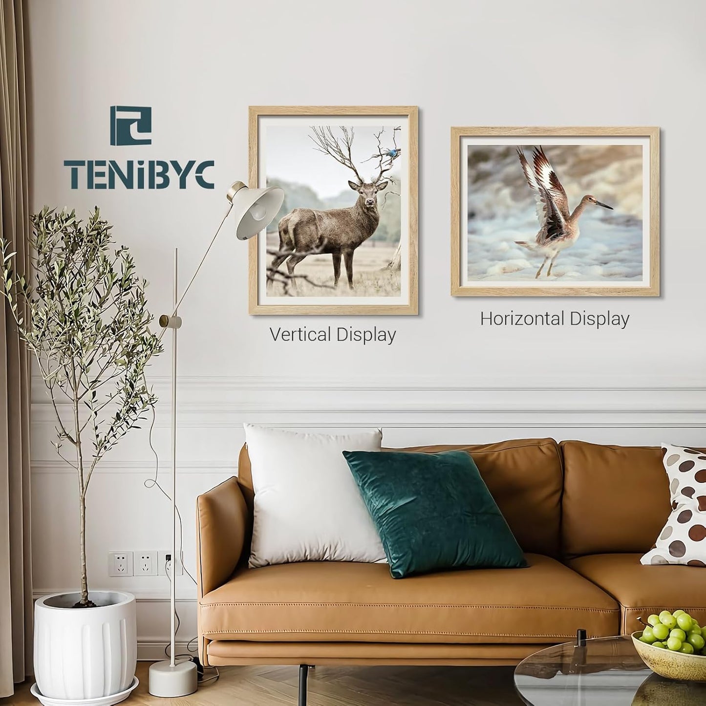 16x20 Poster Frame 4 Pack, Natural Solid Wood Picture Frame, HD Tempered Glass, Wall Gallery Frame