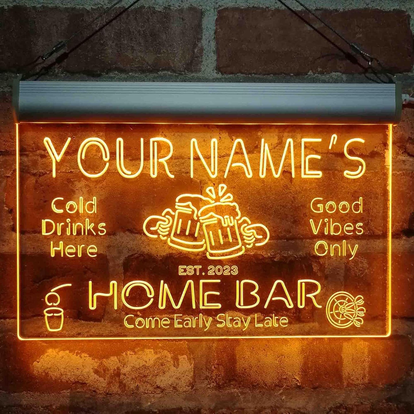 ADVPRO Personalized Your Name Custom Home Bar Beer Established Year Single Color LED Neon Sign 16 x 12 Inches st4s43-p11-tm-y