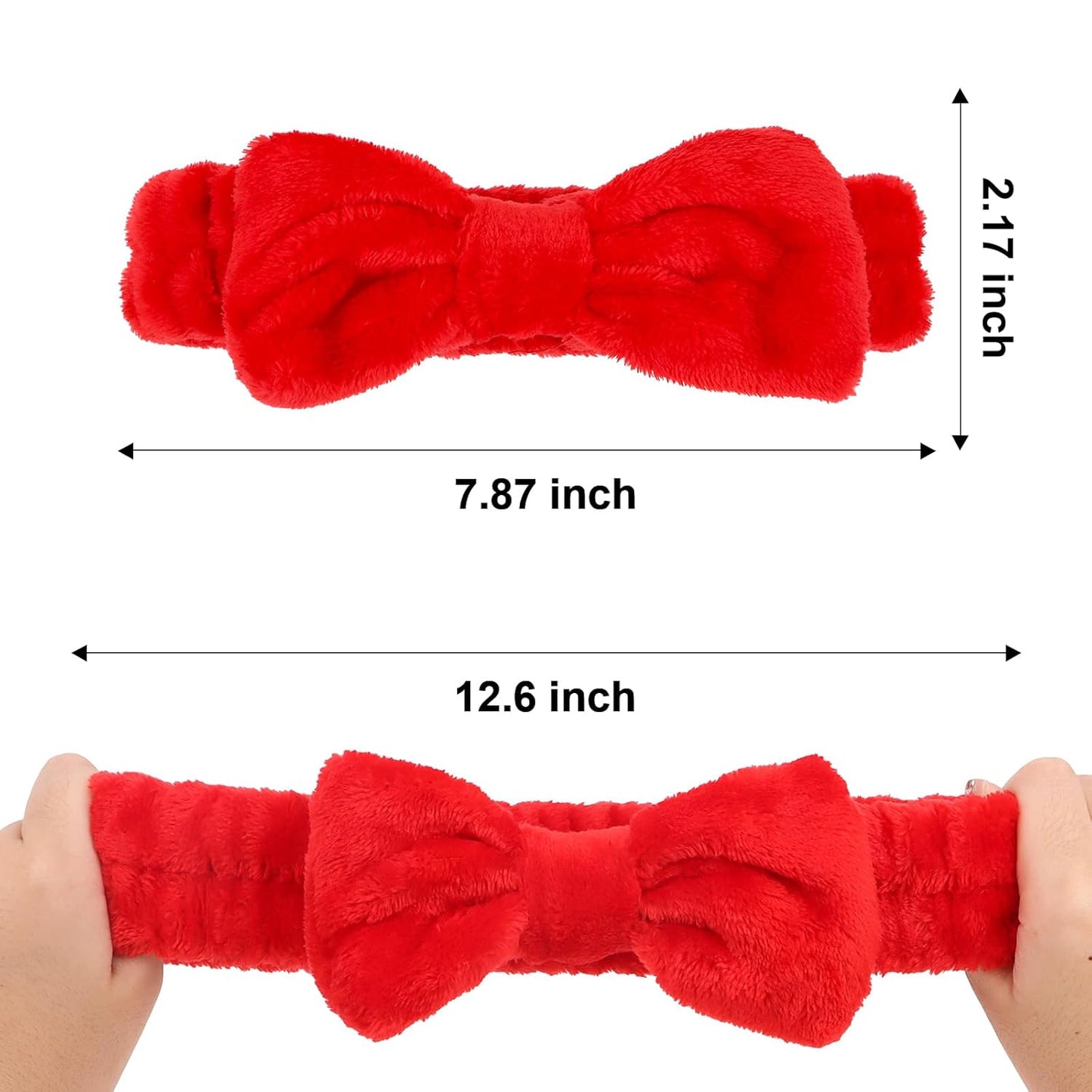 Semato 8 Pcs Red Spa Headband Skincare Headbands for Women Gifts and Party Supplies (red)