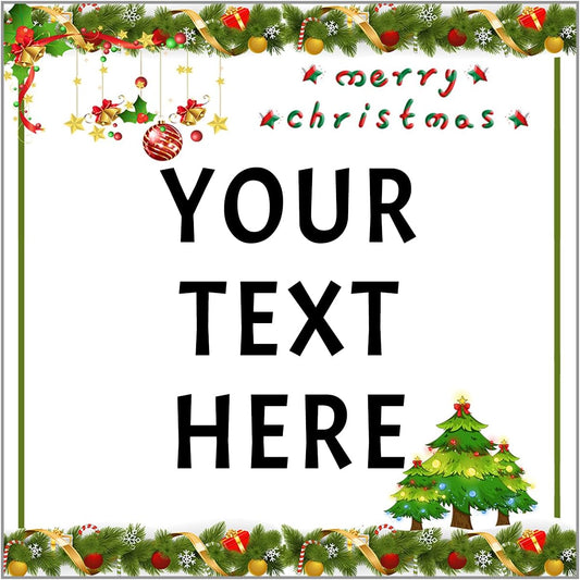 100-1000pcs Custom Stickers Merry Christmas Stickers Personalized Labels Adhesive Xmas Decorative Envelope Seals Stickers for Cards Gift Boxes(VSquare-7)