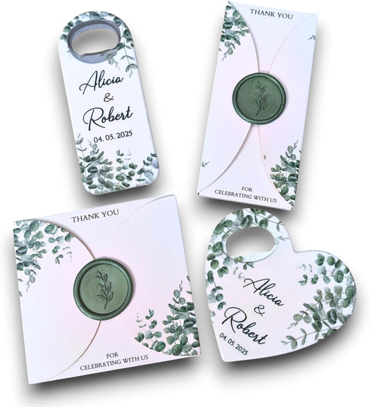 Wedding Bottle Opener Favors for Guests in Bulk, Hearts Shape Bottle Opener, Personalized Party Favors in Bulk, Wedding Favor Guests. 20 to 300 pcs. Custom Fridge Bottle Opener (Heart)