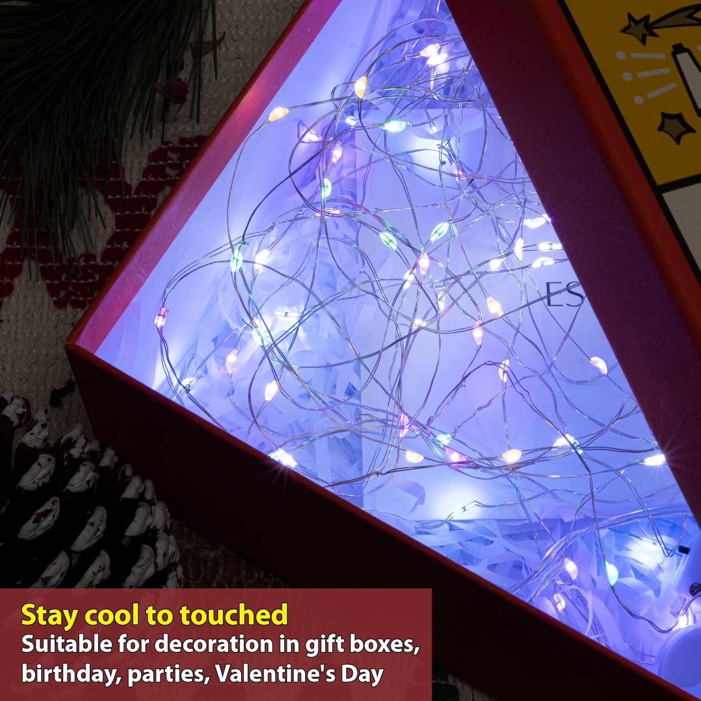 HXWEIYE 12 Pack 7ft 20LED Multicolor Fairy Lights Battery Operated for DIY Wedding Gifts Christmas Party Decor