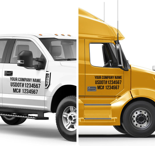 Custom USDOT Truck Decal, MC, Company Name & Registration Stickers, Vinyl Lettering Sticker for Auto Car Window, Vehicles, Doors, Trailer, Personalized, Trucking Letter Decals, Compliant 2" High