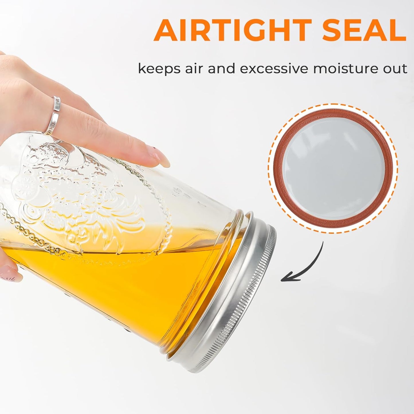 CycleMore 24 oz Wide Mouth Mason Jars, Canning Jars with Metal Airtight Lids and Bands, 12 Pack Glass Storage Jars for Fermenting, Pickling, Meal Prep, Overnight Oats, Jam, Jelly & DIY