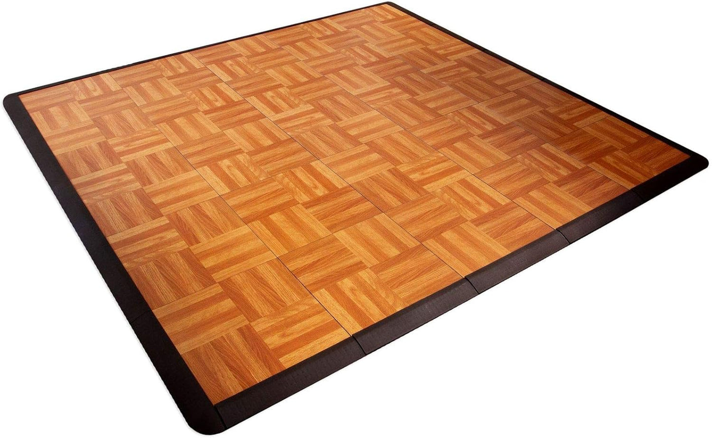 Big Floors 5X5OAKFLOOR Interlocking Lightweight Plastic Modular Dance Floor Kit (5' x 5'), Oak, 45 Piece