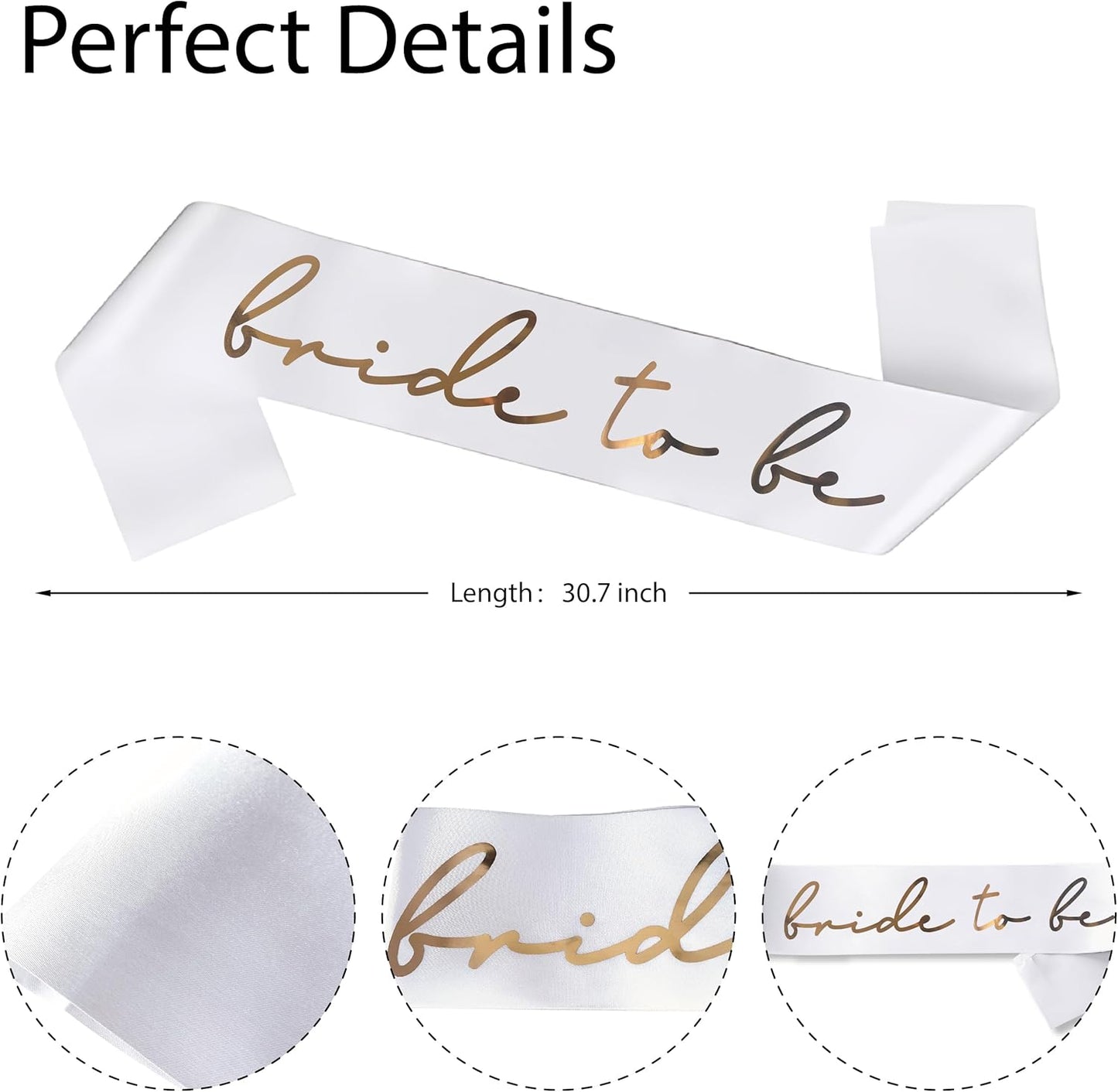 Bride Squad Bride to Be Sash Bridal Party Accessories Bride Sash Bachelorette Party Decorations(White)