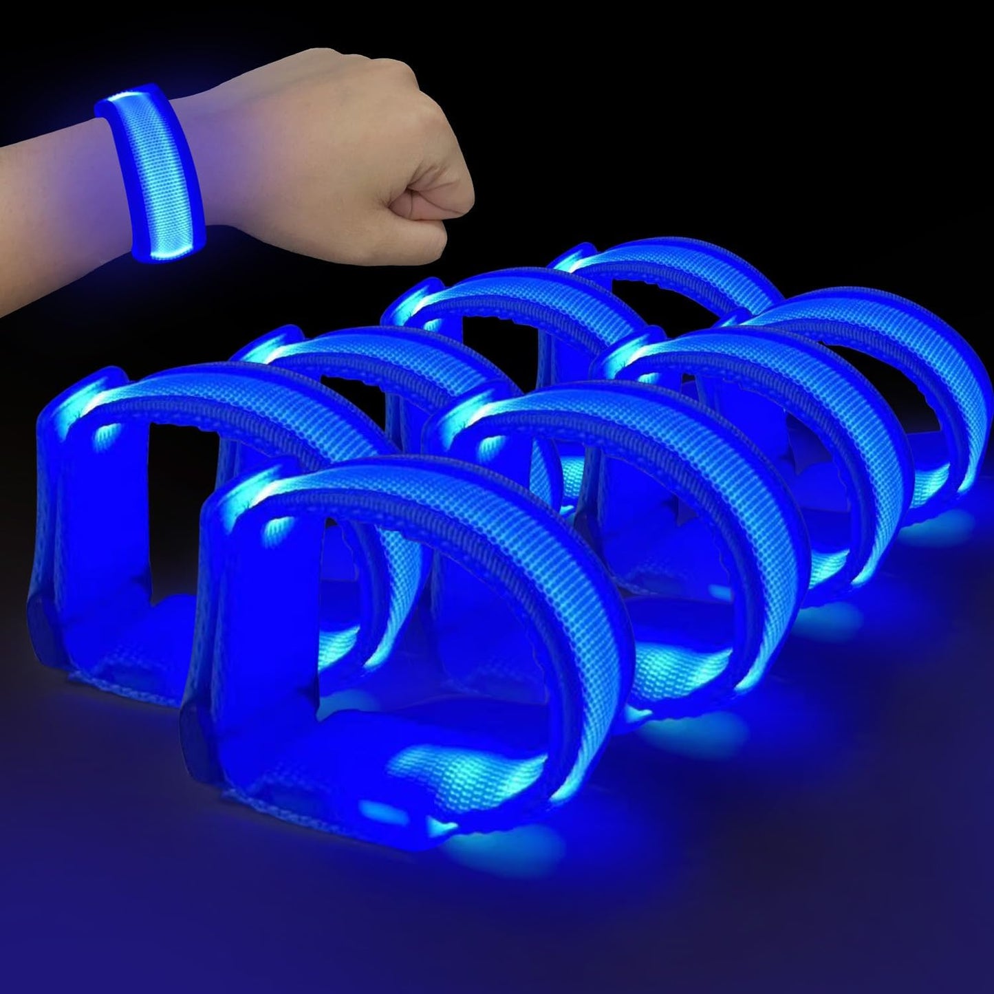M.best 8pcs LED Light Up Bracelets Glow Flashing Wristbands Glow in The Dark Party Supplies for Wedding, Raves, Concert, Camping,Sporting Events, Party